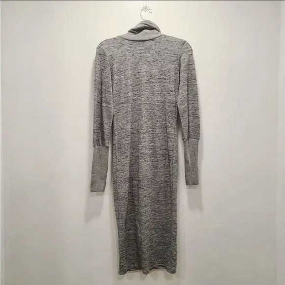 NWT ZARA Women MIDI Turtleneck Knit Pullover Dress in Heather Grey - Picture 8 of 11